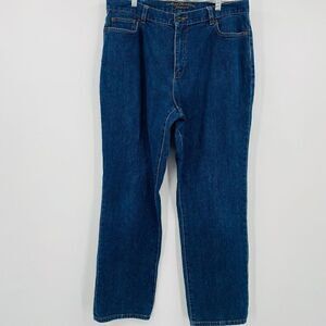 Lauren Jeans Co Size 14 Medium Wash High Rise Slim Straight Jeans